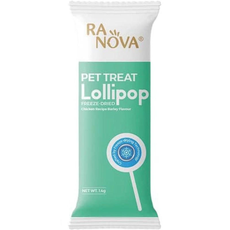 آبنبات گربه رانوا طعم مرغ و علف جو مدل Freeze Dried وزن 1.4 گرم