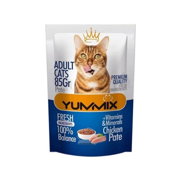 پوچ گربه یامیکس YUMMIX مدل پته Pâté – طعم مرغ – ۸۵ گرم