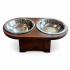 ظرف آب و غذای سگ و گربه پرس پت مدل چوبی دوقلو