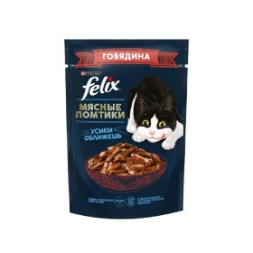 پوچ گربه فلیکس مدل Adult طعم استیک دودی در سس وزن 75 گرم