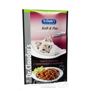 پوچ مخصوص گربه حاوی گوشت گوساله و بوقلمون در ژله دکتر کلودرز