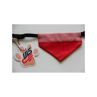 دستمال گردن قرمز با طرح نوار رنگی پرس کالا