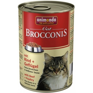 کنسرو گوشت گاو و پرندگان مخصوص گربه بالغ بروکنیز