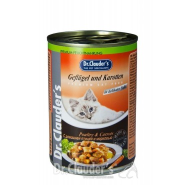 کنسرو دکتر کلودرز مخصوص گربه حاوی گوشت مرغ و هویج