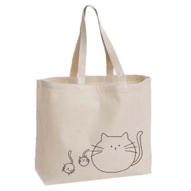 کیف دوشی پارچه ای طرح گربه مامان و بچه ها