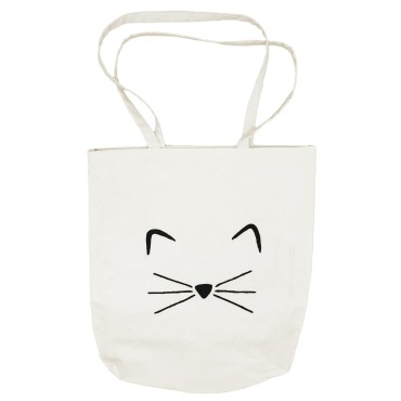 کیف دوشی پارچه ای دست دوز طرح سیبیل پیشی پرس کالا