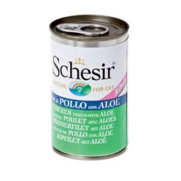 کنسرو فیله مرغ و آلوورا مخصوص بچه گربه شسیر