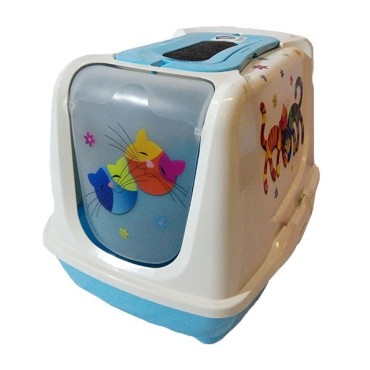 باکس توالت گربه مسقف بزرگ با درب تاشو هاگن