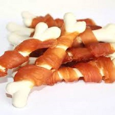 تشویقی جرکی استخوان پیچیده شده با رشته های مرغ ونپی