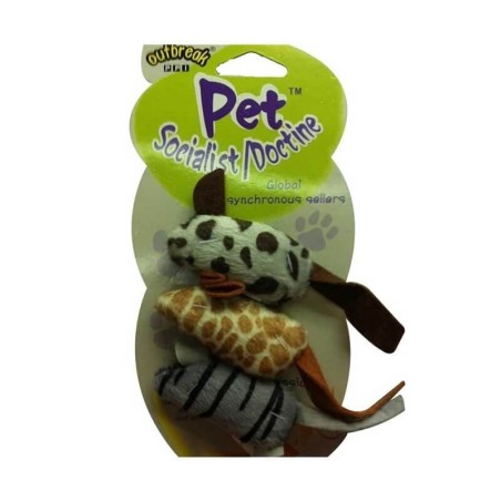 موش پارچه ای 3 تایی هپی پت