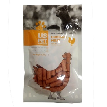 تشویقی گربه مدل مدادی کوچک با طعم مرغ یو اس پت - 100 گرم