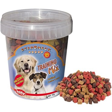 تشویقی سطلی تربیتی سگ با طرح قلب با طعم گوشت مخلوط نوبی - 500گرمی