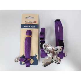 قلاده تنی پروانه ای سگ و گربه همراه با بند - ایکس اسمال