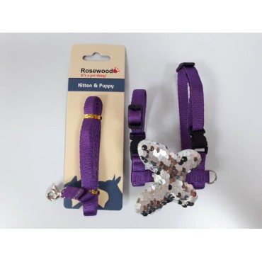 قلاده تنی پروانه ای سگ و گربه همراه با بند - ایکس اسمال