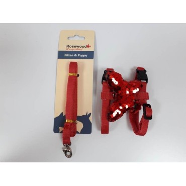 قلاده تنی پروانه ای سگ و گربه همراه با بند - ایکس اسمال