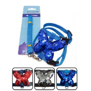 قلاده تنی پروانه ای سگ و گربه همراه با بند - ایکس اسمال