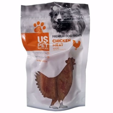 تشویقی سگ مدل استیک نواری گوشت مرغ  یو اس پت - 100 گرم