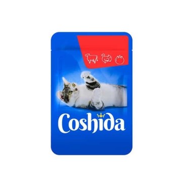 پوچ مخصوص گربه با طعم بیف و بوقلمون در سس گوجه کوشیدا