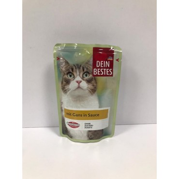 پوچ مخصوص گربه با طعم غاز در سس Dein Bestes
