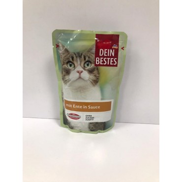 پوچ مخصوص گربه با طعم اردک در سس Dein Bestes