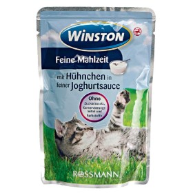 پوچ گربه وینستون طعم مرغ در سس ماست وزن 100 گرم