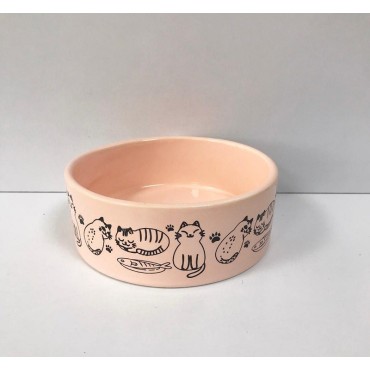 ظرف سرامیکی طرح گربه خوشحال - متوسط