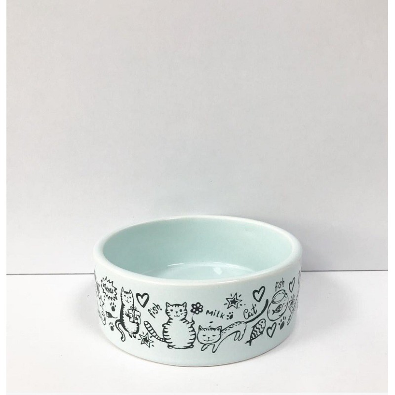ظرف سرامیکی طرح گربه و شیر - متوسط