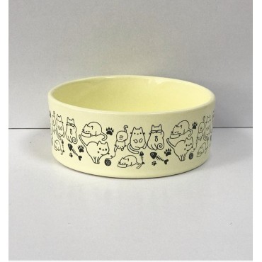 ظرف سرامیکی طرح گربه و تیغ ماهی- متوسط