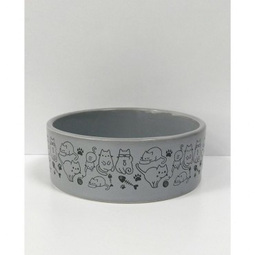 ظرف سرامیکی طرح گربه و تیغ ماهی- متوسط