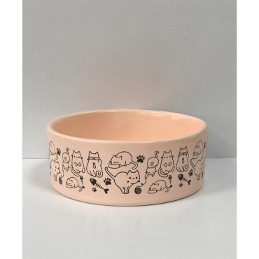 ظرف سرامیکی طرح گربه و تیغ ماهی- متوسط