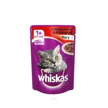 پوچ مخصوص گربه بالغ  با طعم بره در سس ویسکاس