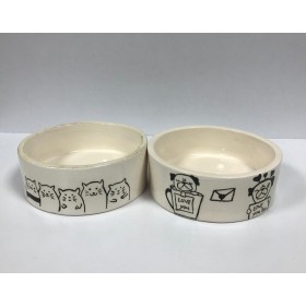 ظرف آب و غذای سگ و گربه مدل نقاشی