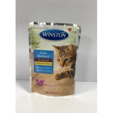 پوچ مخصوص گربه با طعم گوشت گاو و مرغ در ژله وینستون