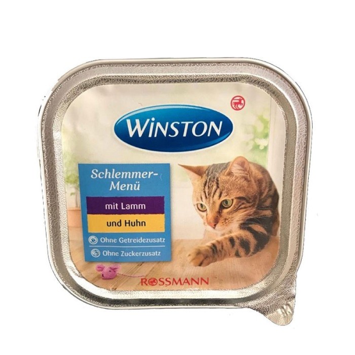 ووم مخصوص گربه با طعم گوشت مرغ و بره وینستون - 100 گرم