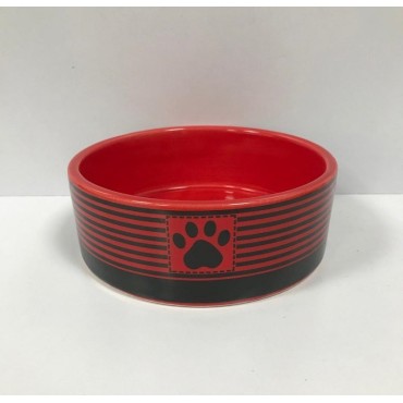 ظرف سرامیکی طرحدار سگ و گربه قرمز- سه سایز