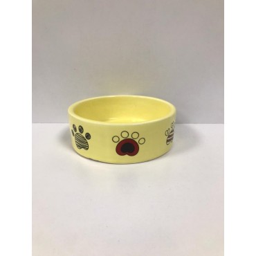 ظرف سرامیکی طرحدار سگ و گربه لیمویی - سه سایز