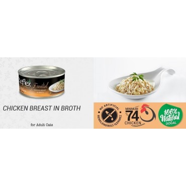 کنسرو مخصوص  گربه با طعم مرغ  در آبگوشت رفلکس پلاس - 70 گرم