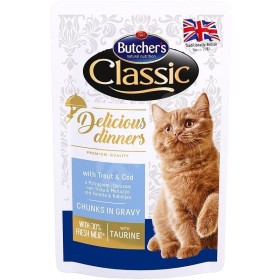 پوچ گربه بوچرز طعم ماهی قزل آلا و کاد وزن 100 گرم