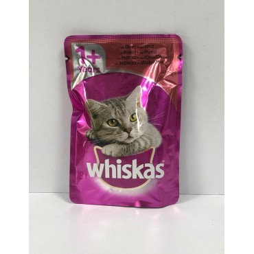 پوچ مخصوص گربه بالغ  با طعم بیف ویسکاس