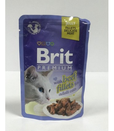 پوچ مخصوص گربه بالغ  با طعم بیف قزل آلا بریت -85 گرم