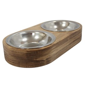 ظرف دوقلو چوبی  آب و غذا پرس پت