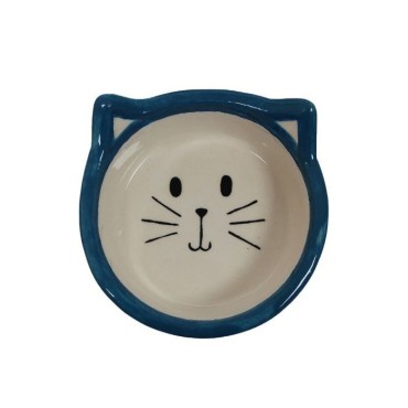 ظرف سرامیکی آب و غذا طرح گربه پرس پت - کوچک