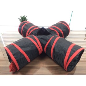 اسباب بازی گربه مدل تونل ۴ طرفه حفره دار