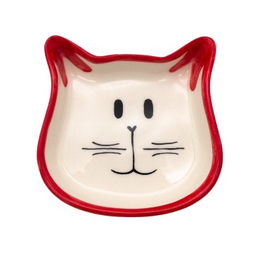 ظرف سرامیکی آب و غذا طرح گربه پرس پت - متوسط