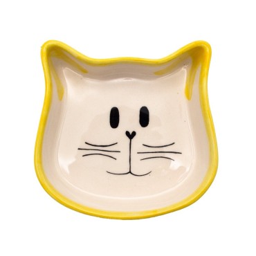 ظرف سرامیکی آب و غذا طرح گربه پرس پت - متوسط