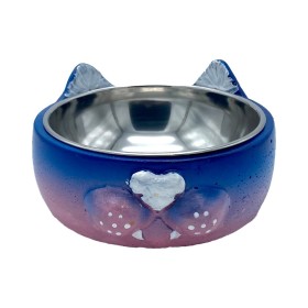 ظرف آب و غذای سگ و گربه پرس پت مدل پلیمری رنگ آبی کاربنی