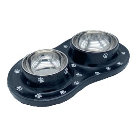 ظرف آب و غذای سگ و گربه پرس پت مدل پلیمری رنگ مشکی