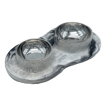 ظرف دوقلو بتونی آب و غذا پرس پت