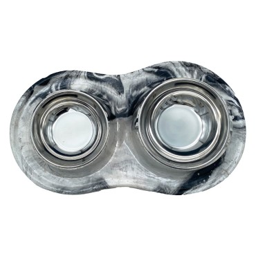 ظرف دوقلو بتونی آب و غذا پرس پت