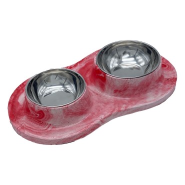 ظرف دوقلو بتونی آب و غذا پرس پت